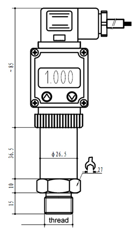 Digital pressure transducer dimension drawing